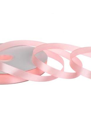 Стрічка атласна ніжно-рожева, рулон 91.4м*12 мм (#66)
