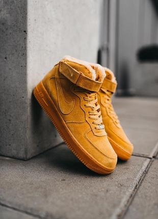 Кросівки найк айр форс зимні з хутром, nike air force