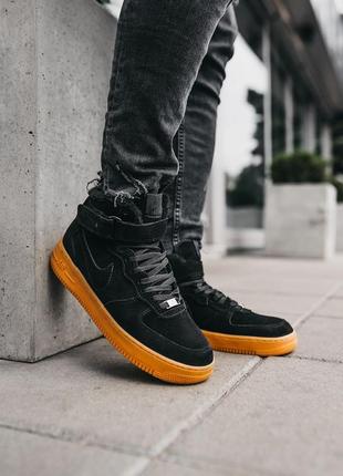 ❄️nike air force 1 high black❄️кроссовки найк аир форс зимние, кросівки найк зимні чорні1 фото