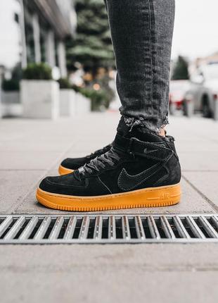 ❄️nike air force 1 high black❄️кроссовки найк аир форс зимние, кросівки найк зимні чорні7 фото