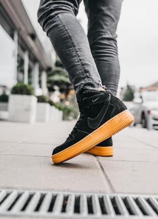 ❄️nike air force 1 high black❄️кроссовки найк аир форс зимние, кросівки найк зимні чорні8 фото