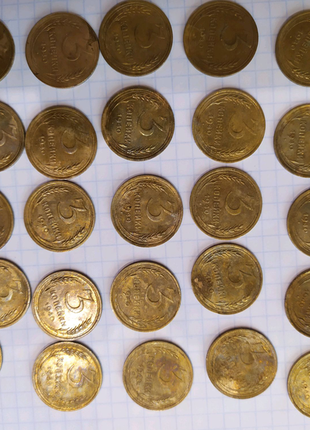 1, 2, 3, 5, 10, 20 копійок срср 30 -х. радянські копійки. монета5 фото