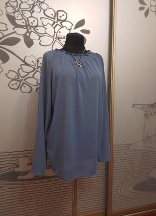 Брендовая вискозная блузка большого размера3 фото