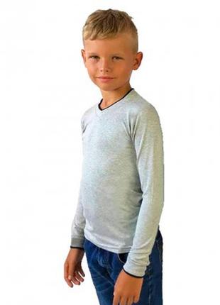 Футболка з довгим рукавом для хлопчика сіра1 фото