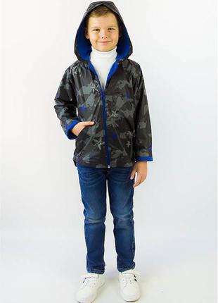 Вітрівка, дощовик для хлопчика камуфляж синій, 80 см-140 см1 фото