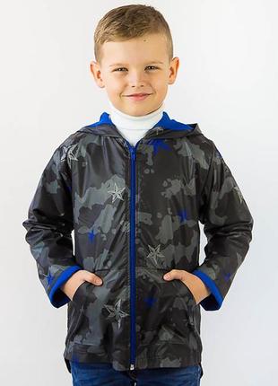 Вітрівка, дощовик для хлопчика камуфляж синій, 80 см-140 см2 фото