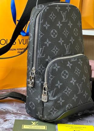 Чоловіча сумка louis vuitton avenue sling monogram eclipse чорний2 фото