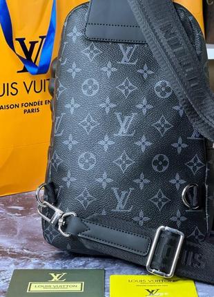 Чоловіча сумка louis vuitton avenue sling monogram eclipse чорний4 фото