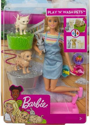 Набор барби и домашние животные, barbie play 'n' wash pets5 фото