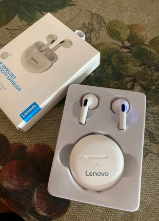 Беспроводные наушники lenovo ht38 черные и белые