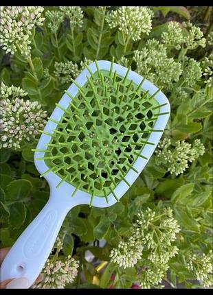 Расческа janeke. белая с зеленью. новые поступления