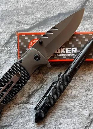 Ніж складний boker + тактична ручка набір тактичний