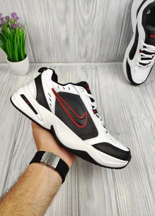 Nike air monarch thermo white black red