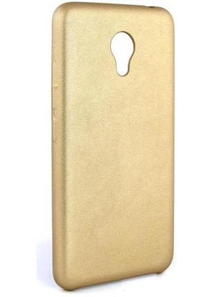 Чехол-накладка gio case ultra-thin leather gold для meizu m5