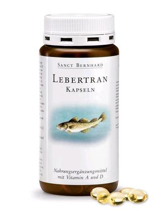 Вітаміни omega-3 з печінки тріски "lebertran" 500мг, 200 капсул