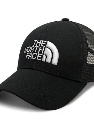 Кепка (бейсболка) the north face тракер (сітка) біла вишивка \ onesize \ чорний