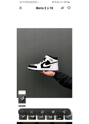 Nike air jordan 1 retro mid white black кросівки кеди висока якіс4 фото