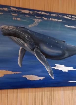 Картина акрилом горбатий кит 60х90