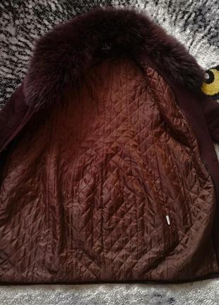 Жіноче демісезонне пальто кашемірове з натуральним хутром6 фото