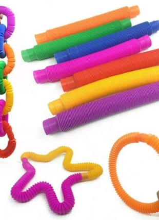 Розвиваюча сенсорна дитяча іграшка гофровані трубки антистрес поп