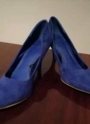 Туфлі човники фірми н&м темно сині штучна замша 38 розмір8 фото