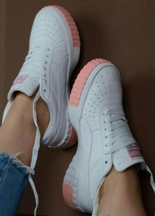 Puma cali white & pink біло-рожеві5 фото