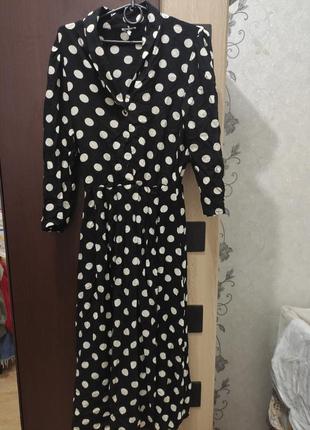 Винтажное платье, платье в горох, винтажное платье в горошек