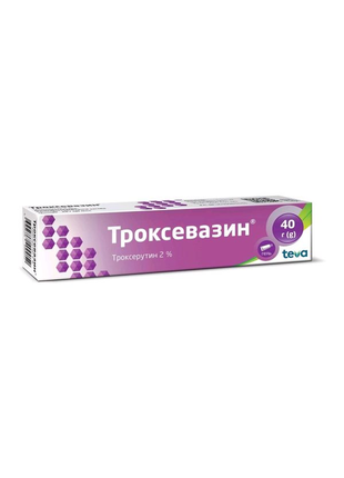 Троксевазин гель 2% 40 г у тубі1 фото