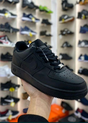 Nike airforce1 black1 фото