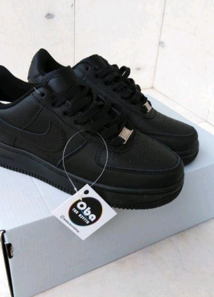 Nike airforce1 black3 фото