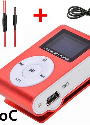 Мини mp3 плеер алюминиевый клипса + вакуумные наушники + usb переходник. мп3 плеер для спорта, бега wr1r