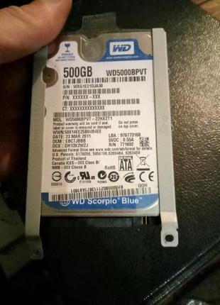 Жорсткий диск hdd 2.5 500gb western digital wd5000bpvt