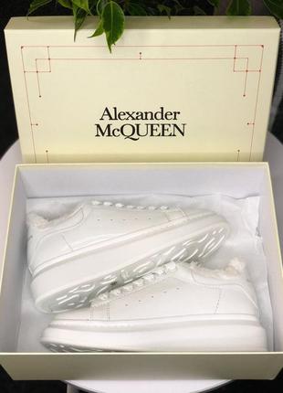 Красовки зимові alexander mcqueen white gloss fur топ продаж1 фото