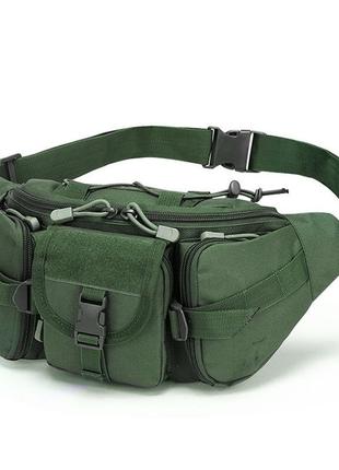 Сумка поясна тактична / чоловіча сумка на пояс / армейська сумка. ns-451 колір: зелений2 фото