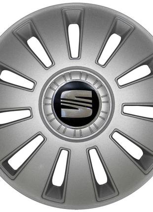 Колпаки на авто seat r15. комплект 4шт. колпаки на колеса r15 (серый)