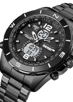 Годинник наручний чоловічий skmei 1670bkwt black-white. dv-552 колір: чорний