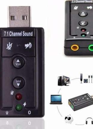 Зовнішня usb звукова карта аудіо 7.1 audio sound card adapter