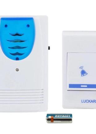 Дверной звонок от батареек luckarm intelligent 8203 беспроводной. wg-322 цвет: голубой