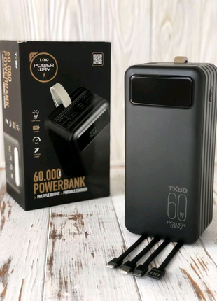 Портативна мобільна батарея powerbank power way tx-60 60000mah