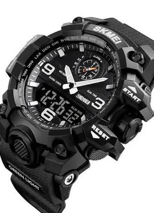 Брендовые мужские часы skmei 1586bk black | часы мужские спортивные | водостойкие nb-627 тактические часы4 фото