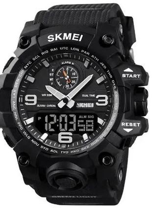 Брендовые мужские часы skmei 1586bk black | часы мужские спортивные | водостойкие nb-627 тактические часы2 фото