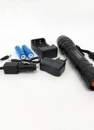 Фонарик тактический аккумуляторный ручной bailong bl-p08-p50, водонепроницаемый фонарик, ka-654 яркий фонарик3 фото