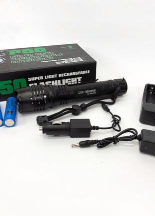 Фонарик тактический аккумуляторный ручной bailong bl-p08-p50, водонепроницаемый фонарик, ka-654 яркий фонарик7 фото