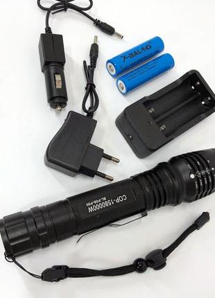 Фонарик тактический аккумуляторный ручной bailong bl-p08-p50, водонепроницаемый фонарик, ka-654 яркий фонарик2 фото