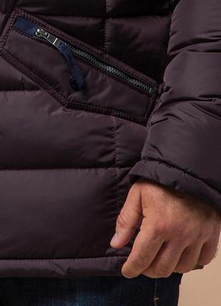 Темно-бордовая зимняя куртка оригинальная для мужчин модель 26402 (остался только 50(l))7 фото