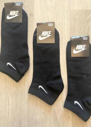 Шкарпетки чоловічі 12 пар демісезонні спортивні укорочені з бавовни nike туреччина розмір 41-45 чорні2 фото
