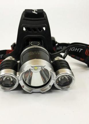 Ліхтар police 3000-t6+2xpe (2х18650, 5 режимів, zoom, 1500 люмен), налобний ліхтар zo-807 з лінзою7 фото