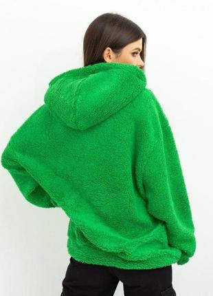 Зелена вовняна толстовка з короткою блискавкою, зелений, s3 фото