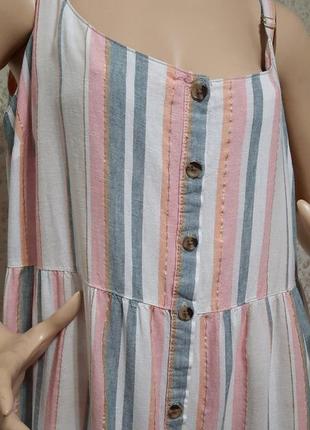 Ярусный сарафан nutmeg платье рубашка р. uk 20 лен льняное вискоза7 фото