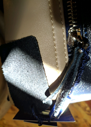 Шкіряна сумка синього кольору.7 фото